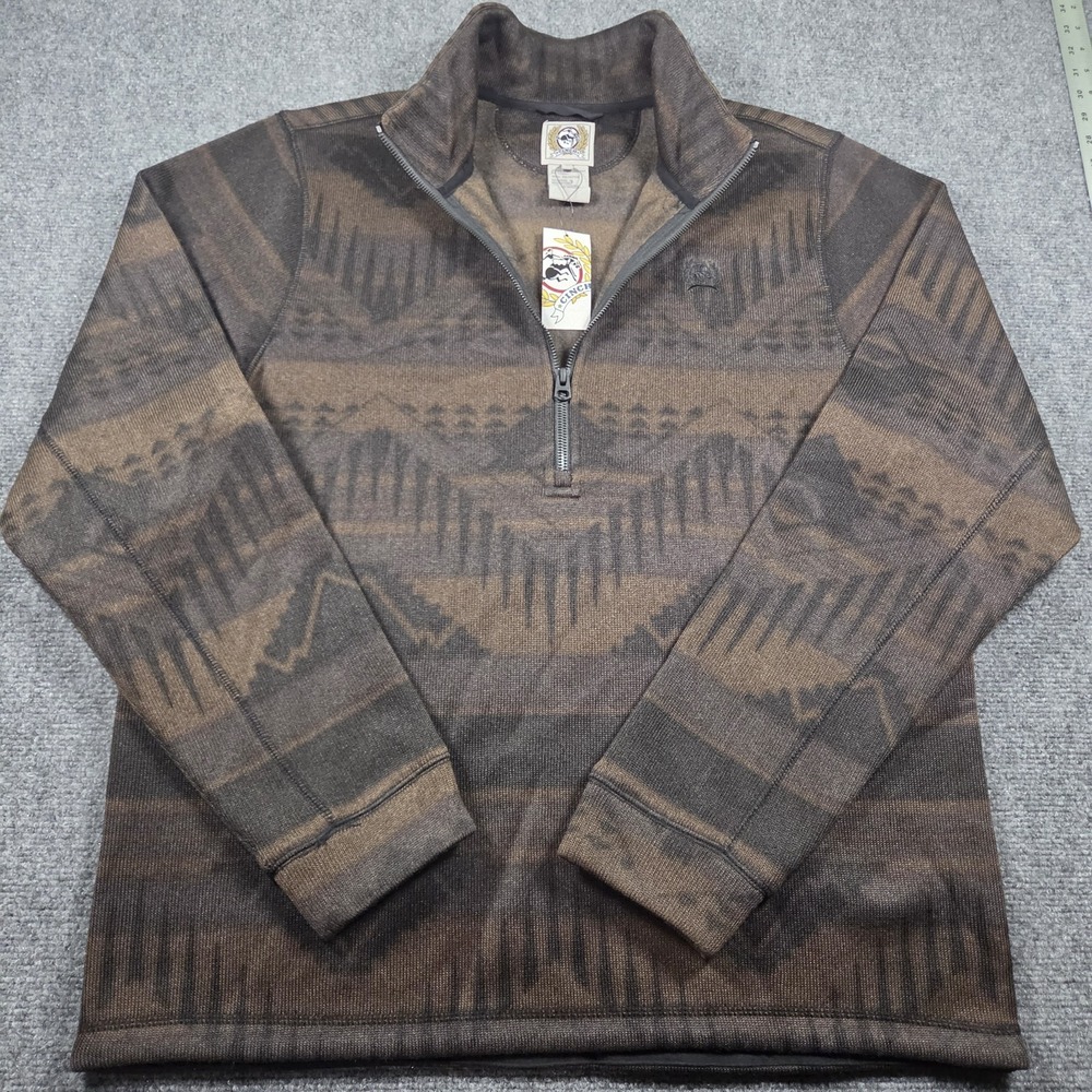 Cinch Aztec Pullover Quarter Zip Men L NEW
